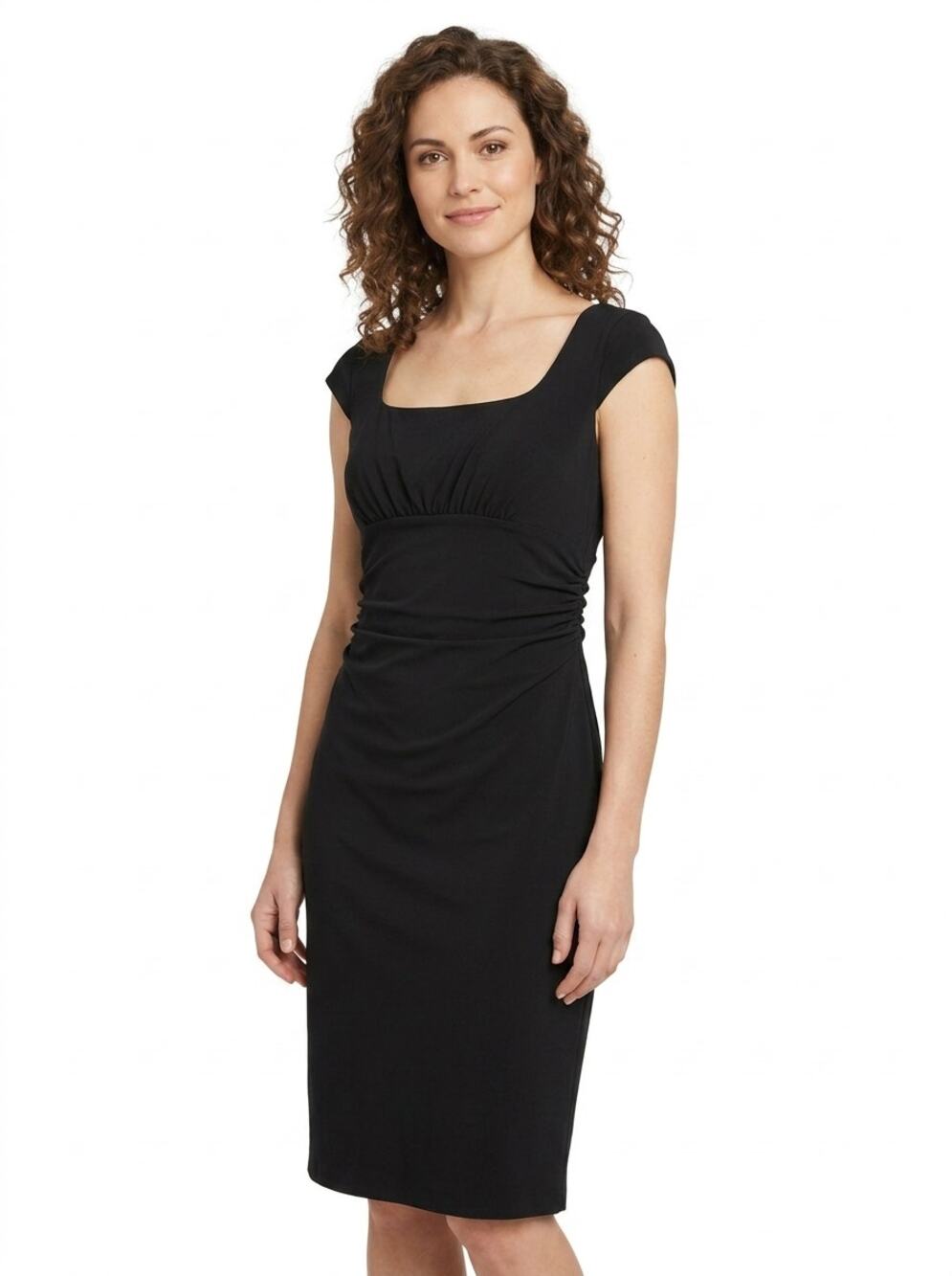 Jones New York Square Neck Sheath Knee Length Lined Dress Women Size 6
